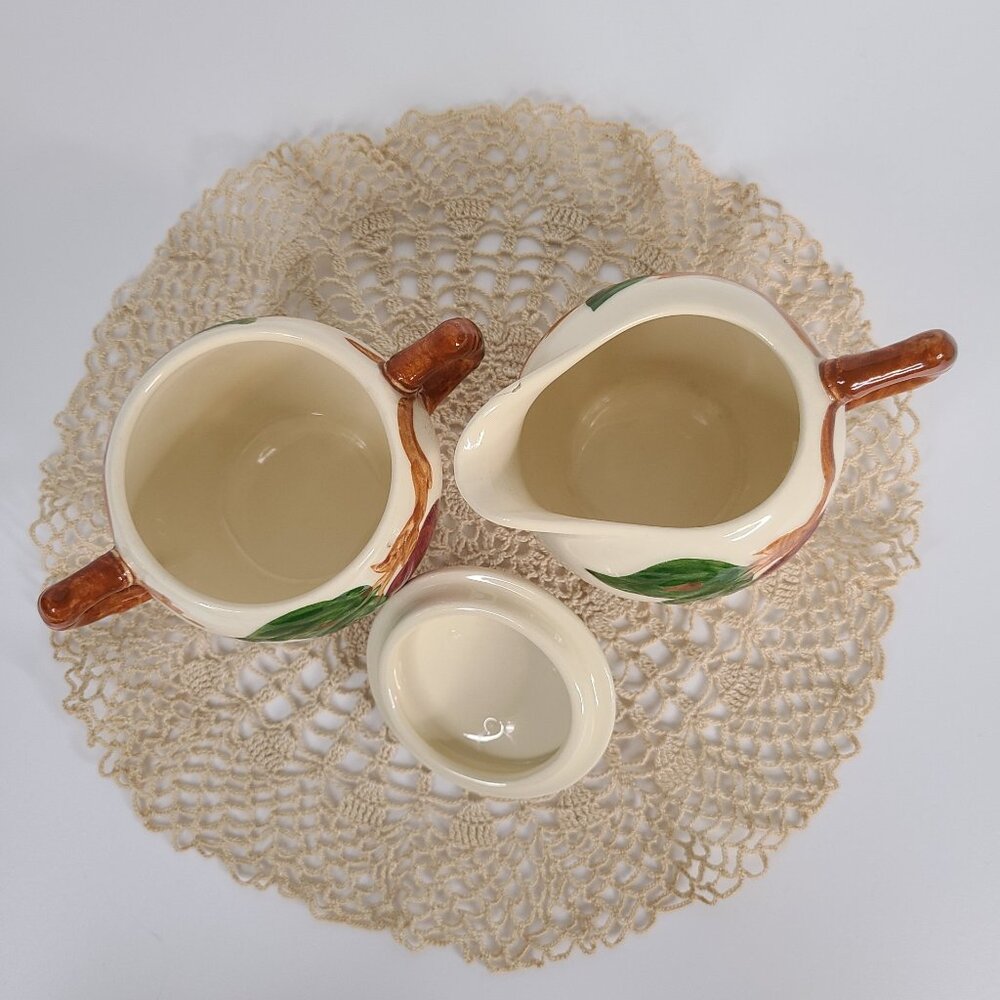 Vintage Franciscan Apple Sugar Bowl & Creamer Set - Picture 3 of 6